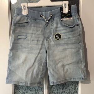 DENIM DESTRESSED JEANS SHORTS